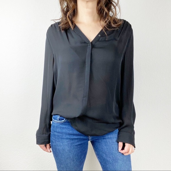 Joie Tops - Joie Matte Silk Marice blouse in black g1